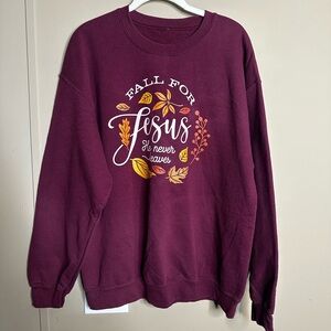 Gildan Maroon Fall for Jesus Sweatshirt